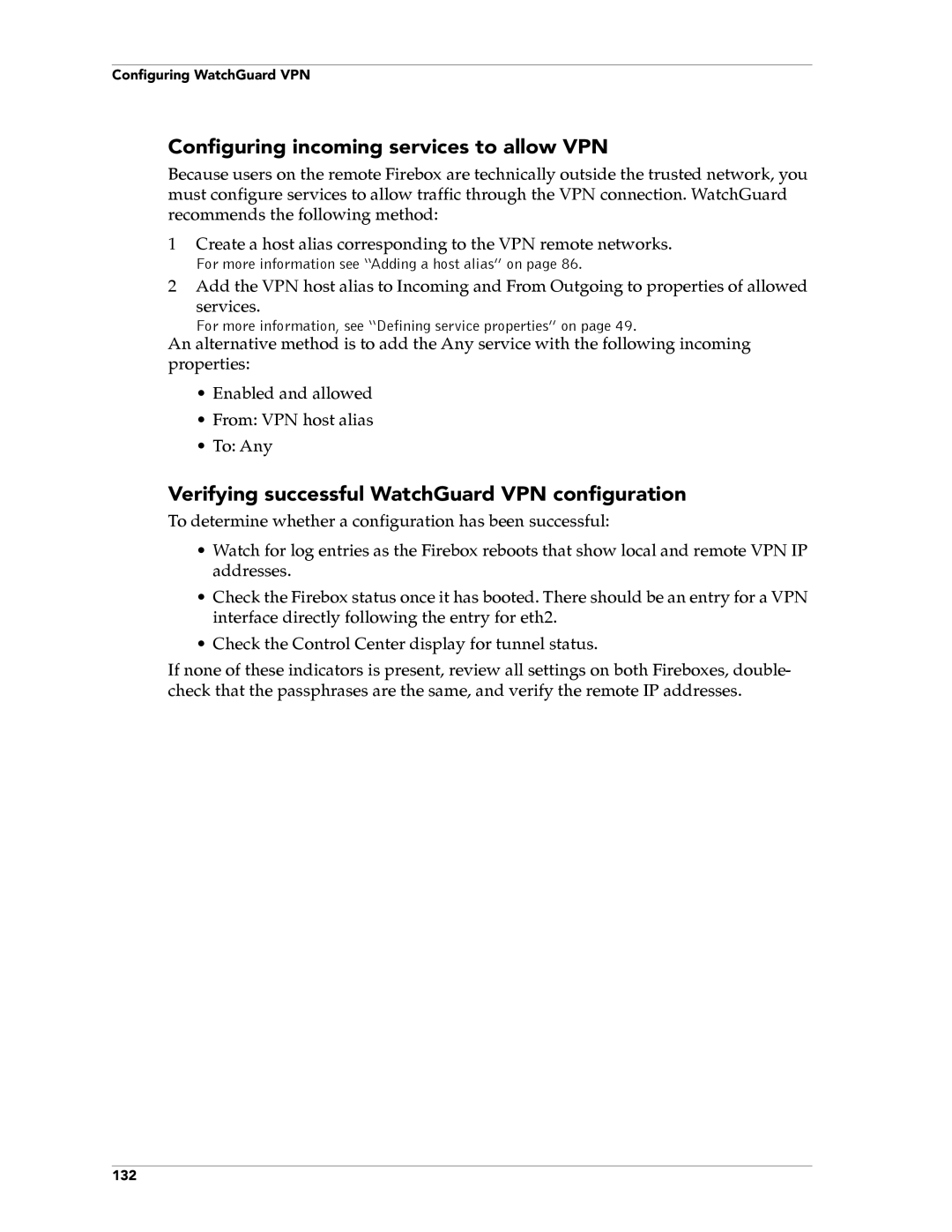 WatchGuard Technologies FireboxTM System 4.6 manual Configuring incoming services to allow VPN 