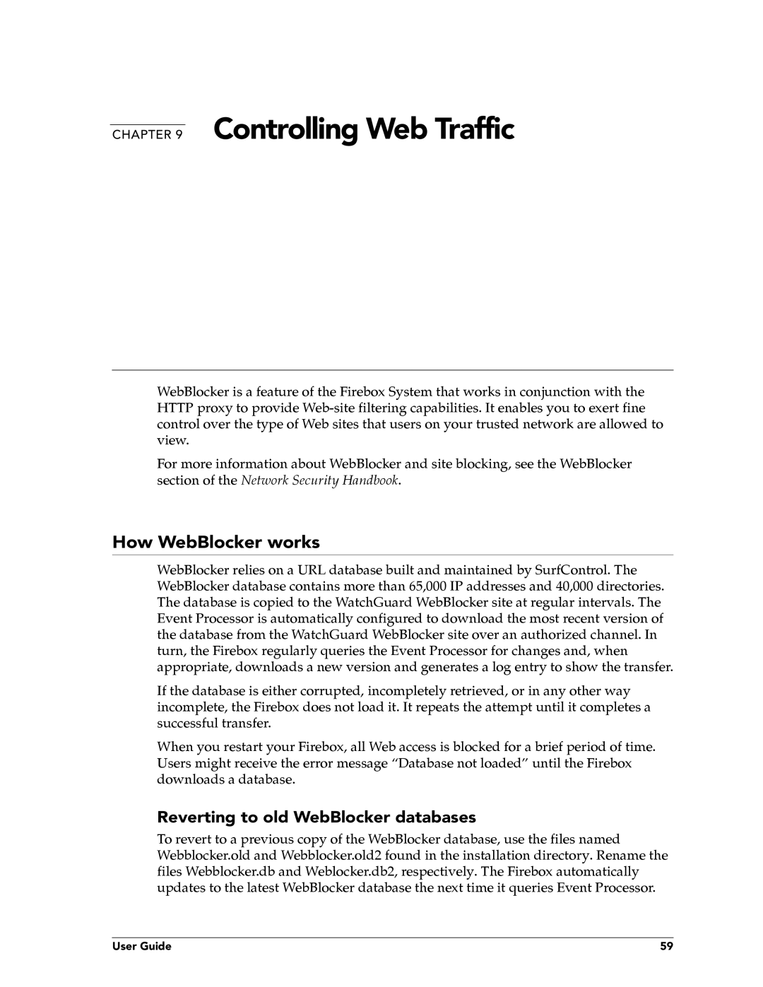 WatchGuard Technologies FireboxTM System 4.6 manual Controlling Web Traffic, How WebBlocker works 