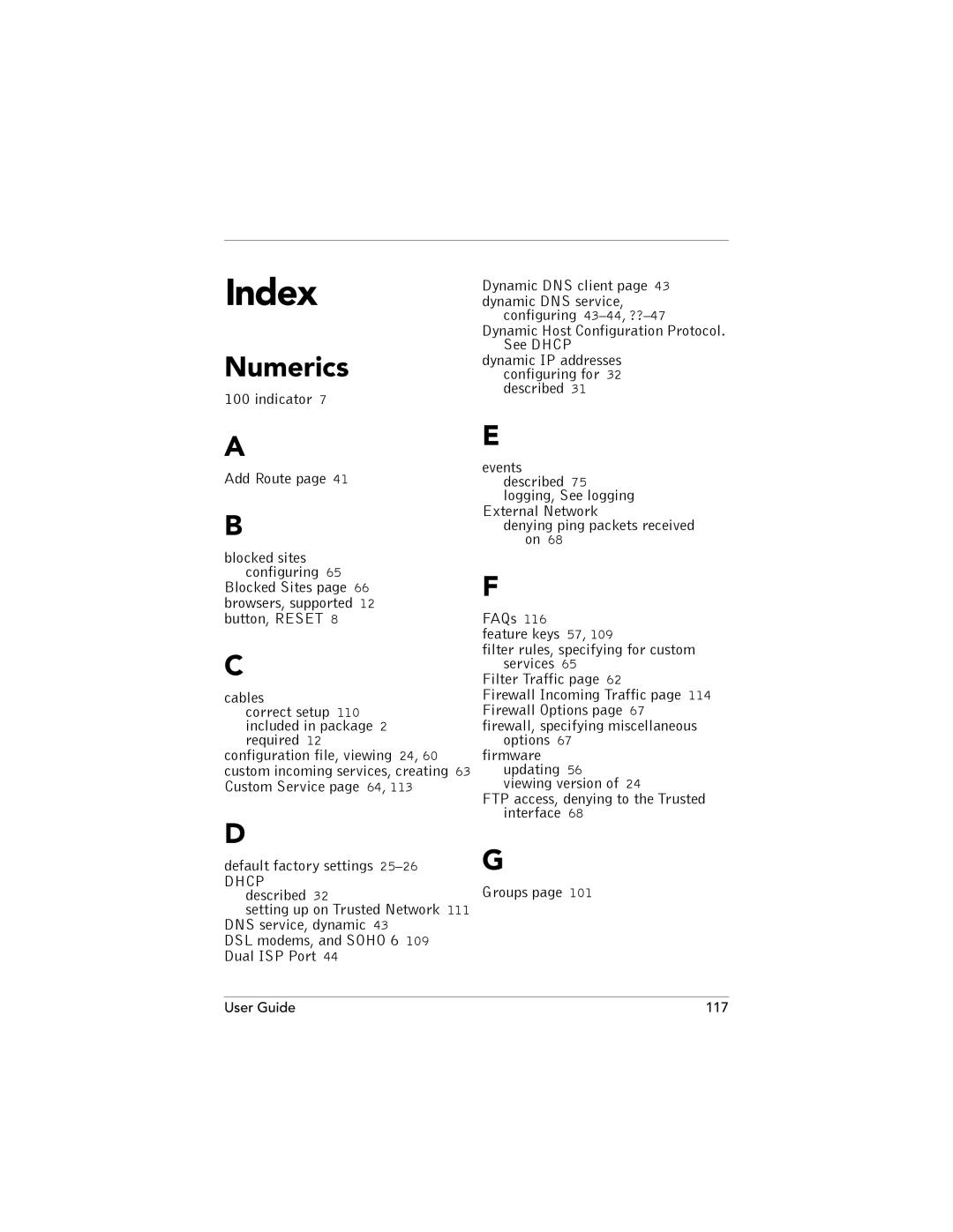 WatchGuard Technologies SOHO 6.1 manual Index, Numerics 