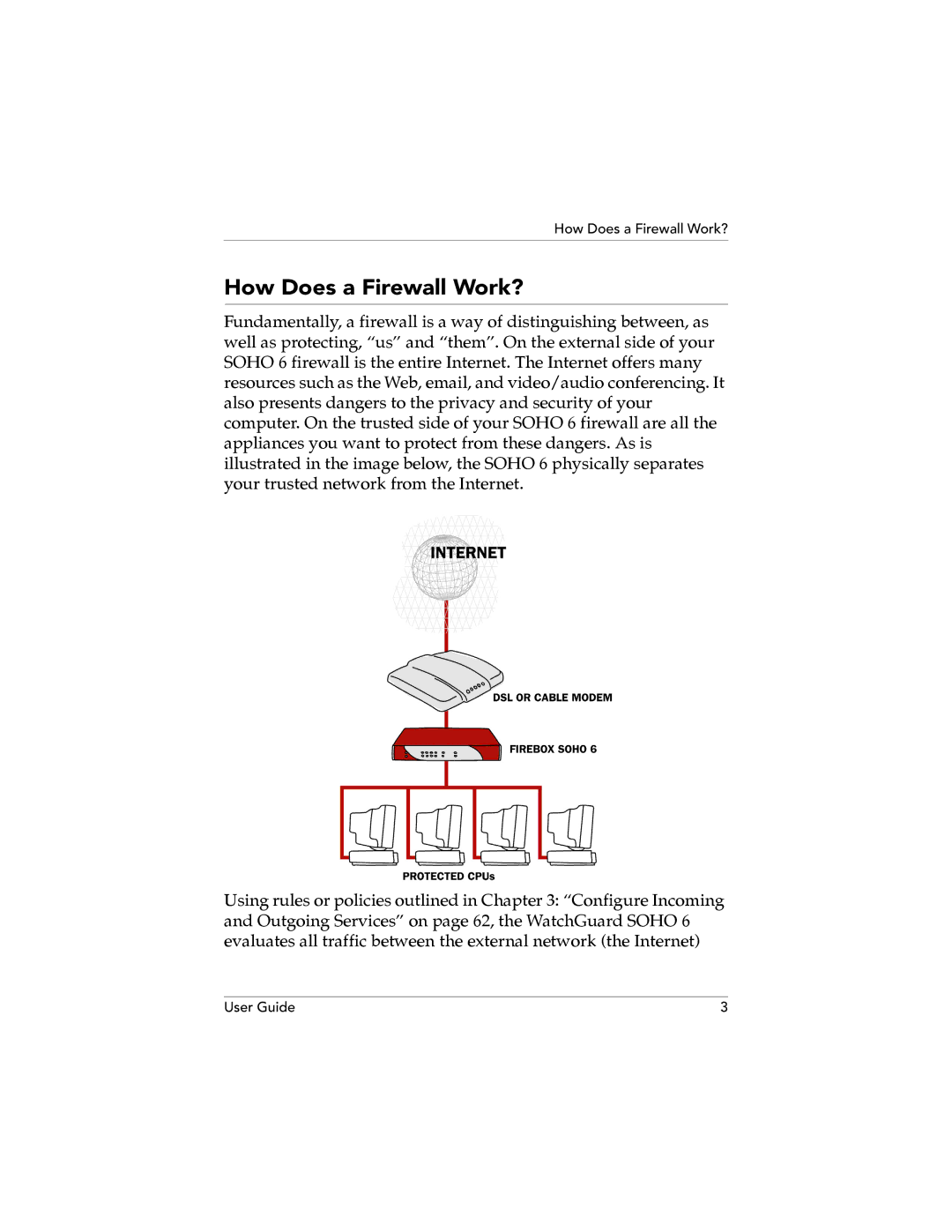 WatchGuard Technologies SOHO 6.1 manual How Does a Firewall Work? 