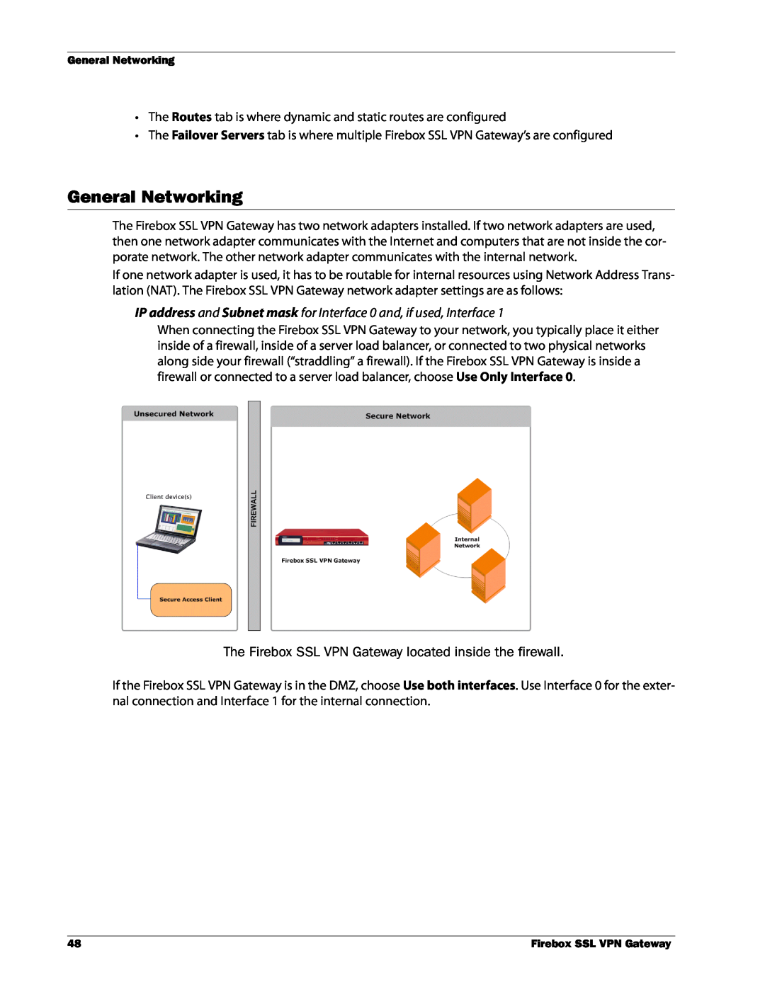 WatchGuard Technologies SSL VPN manual General Networking 