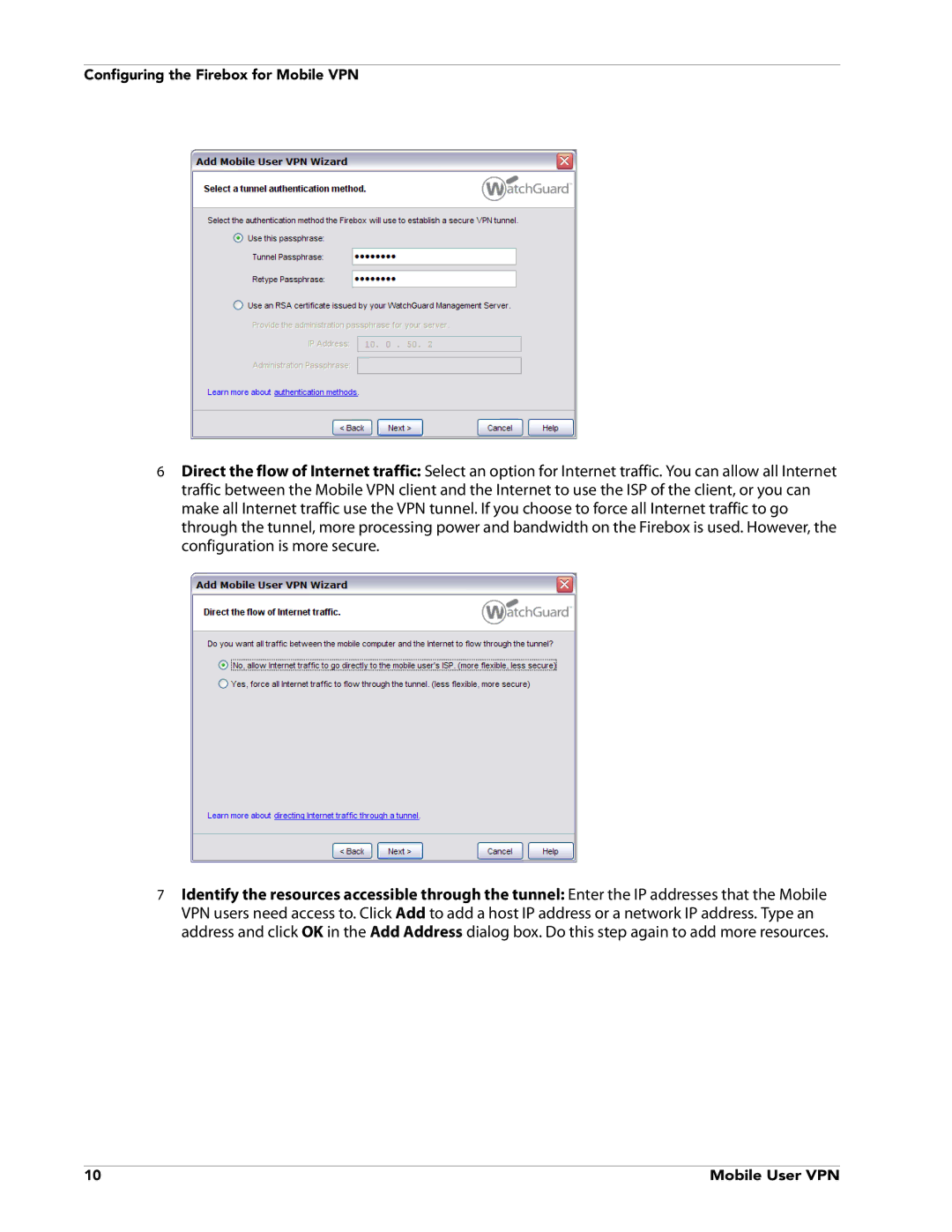 WatchGuard Technologies V10.0 manual Configuring the Firebox for Mobile VPN 