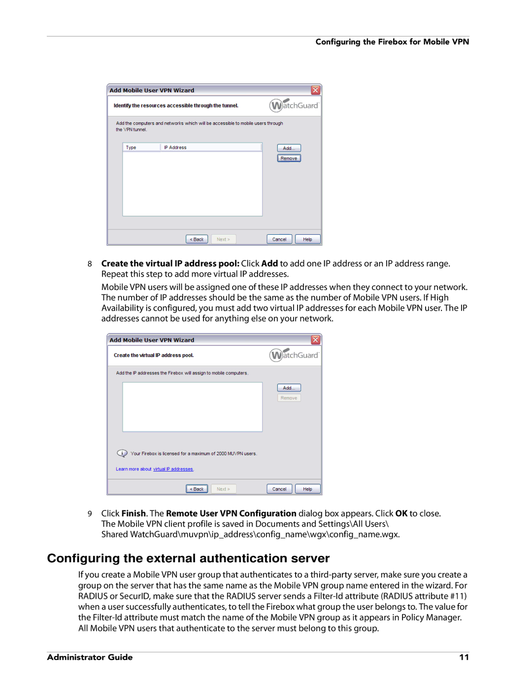 WatchGuard Technologies V10.0 manual Configuring the external authentication server 