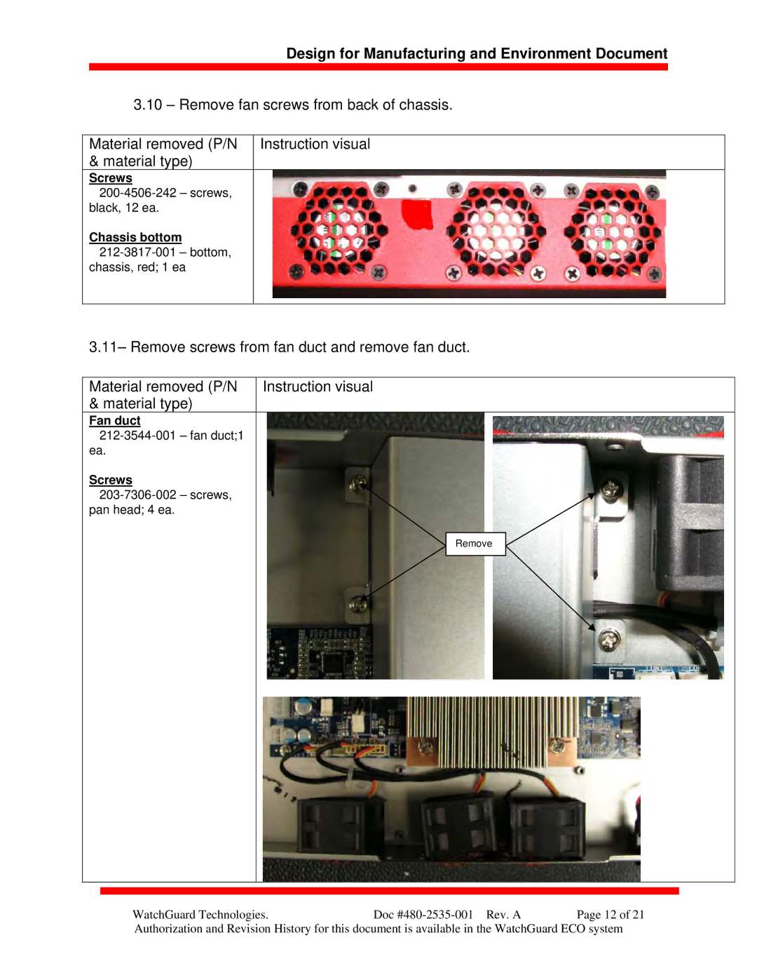 WatchGuard Technologies XTM 5 Series manual Chassis bottom212-3817-001 bottom 