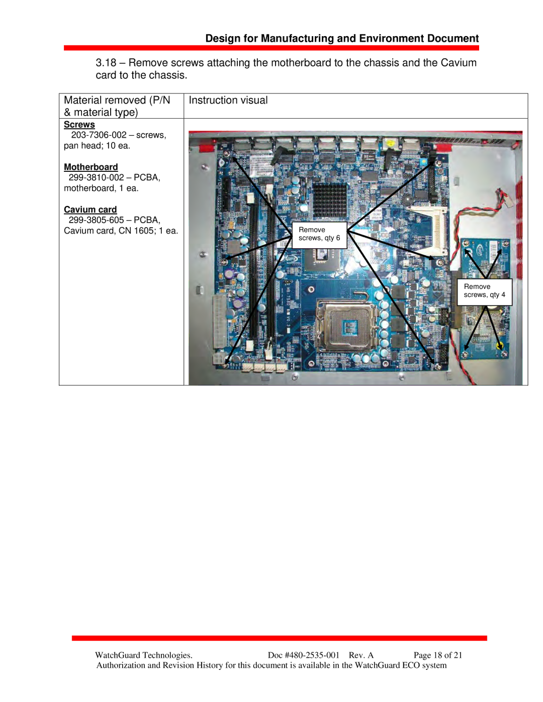 WatchGuard Technologies XTM 5 Series manual Motherboard299-3810-002 Pcba 