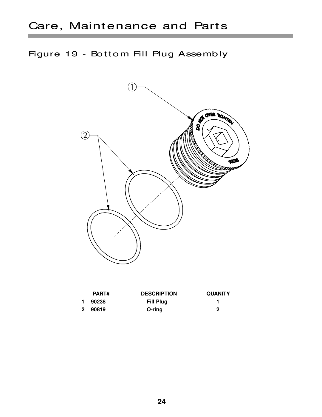 Water Boss 700, 900, 550 service manual Bottom Fill Plug Assembly 