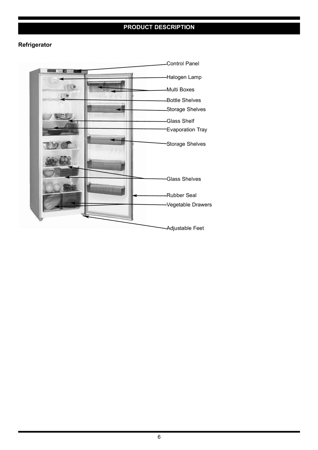 Waterford Appliances Free Standing Refrigerator manual Product Description 