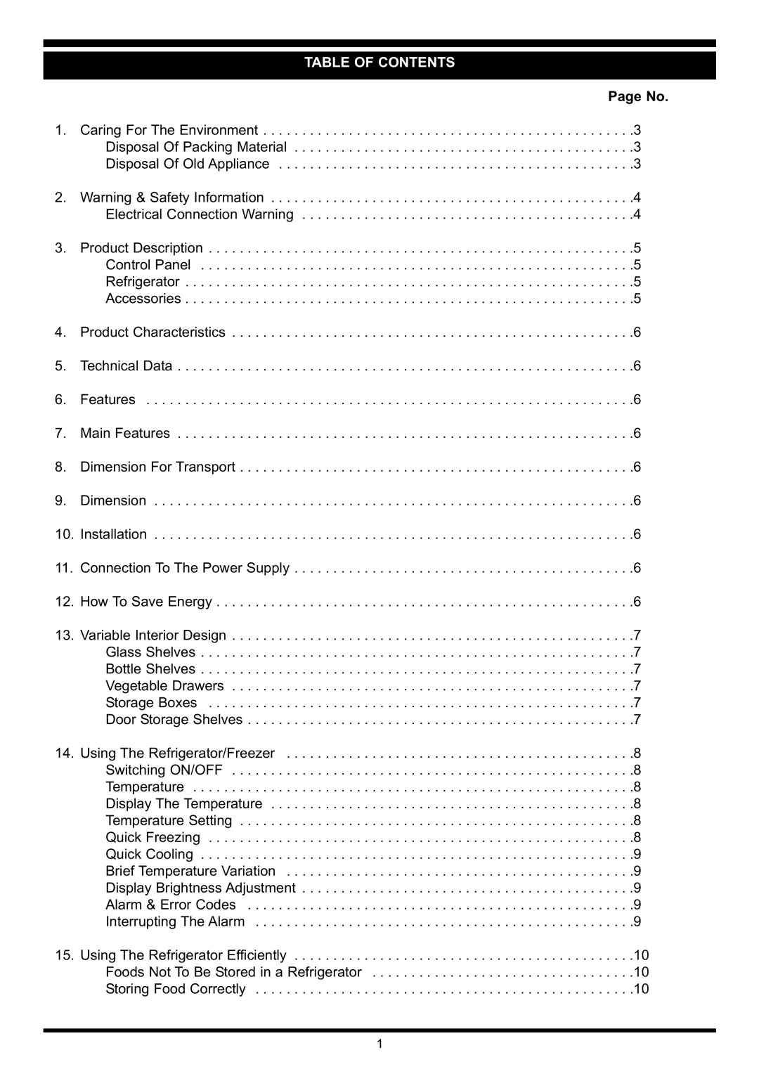 Waterford Precision Cycles Freestanding 70, Freestanding 30 manual Table of Contents 