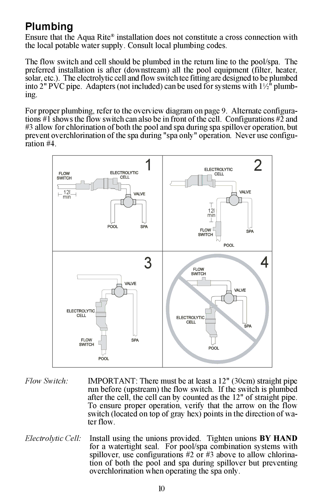 Waterpik Technologies Electronic Chlorine Generator manual Plumbing 