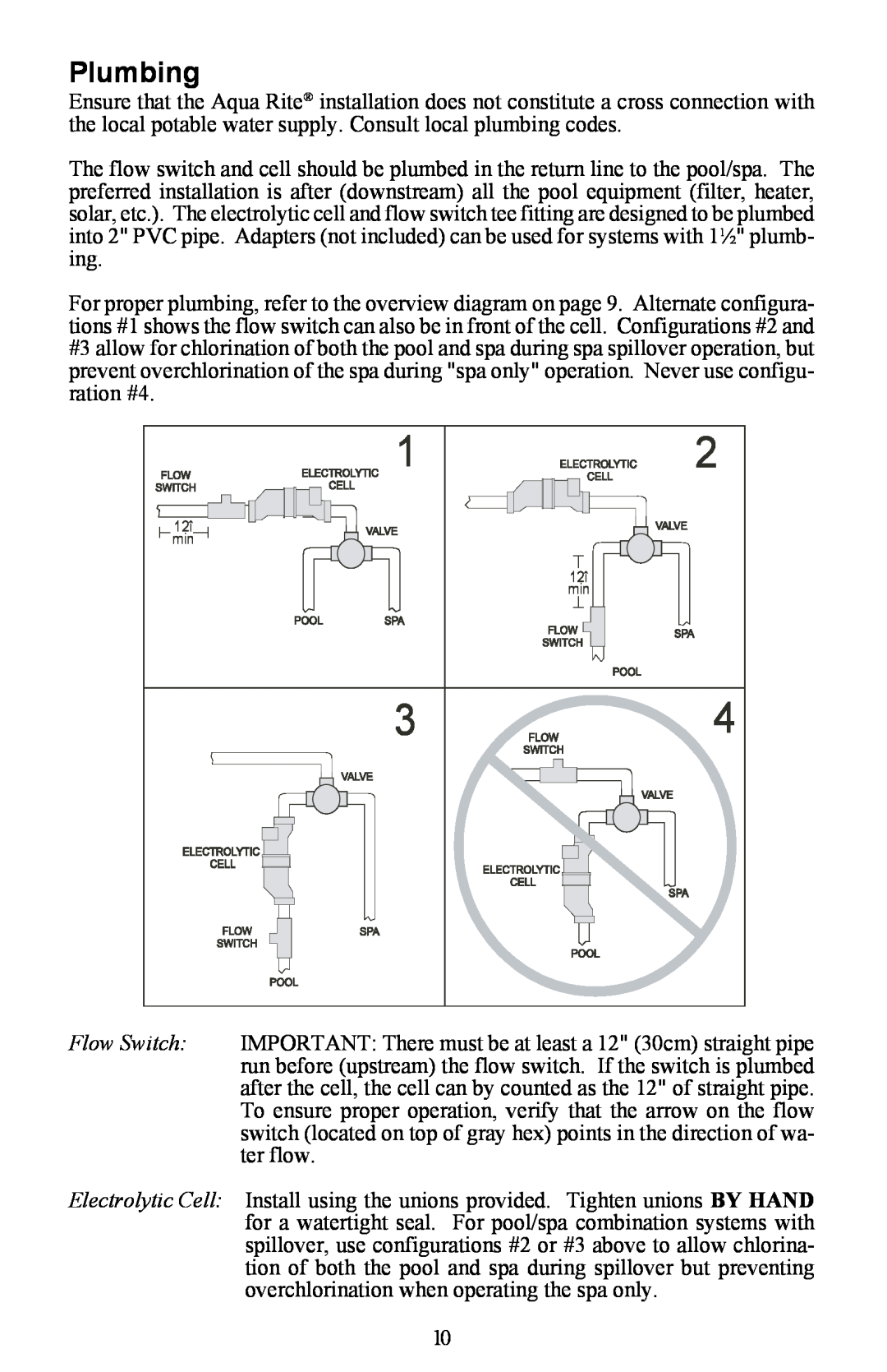 Waterpik Technologies Electronic Chlorine Generator manual Plumbing 