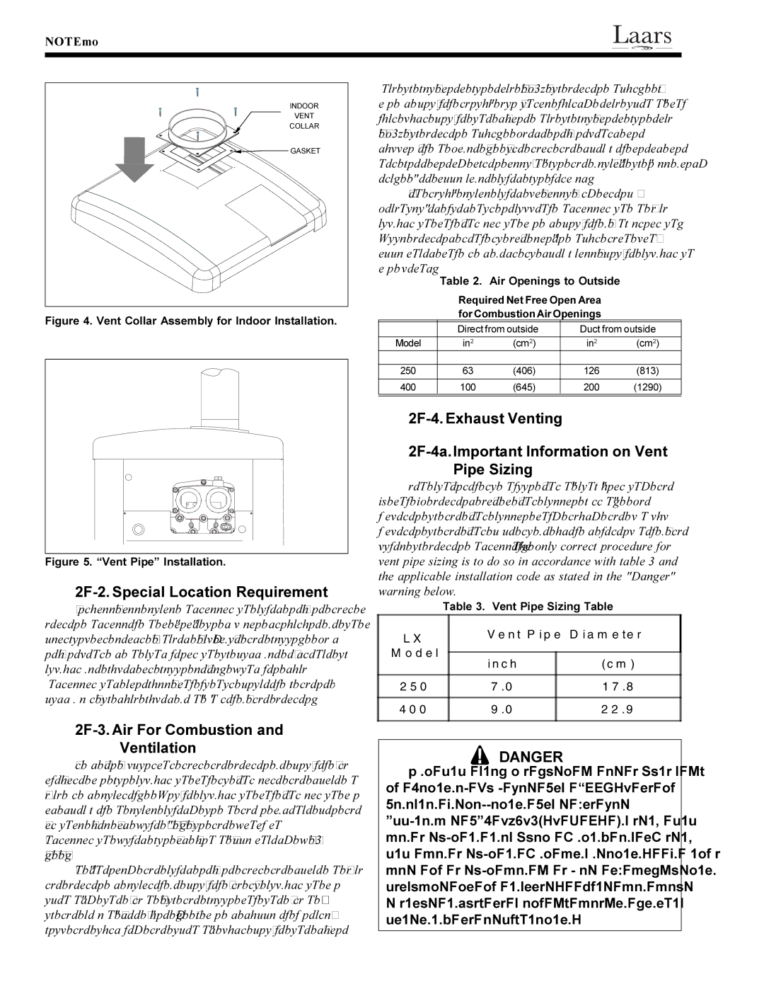 Waterpik Technologies pool/spa heater warranty 2F-2. Special Location Requirement, 2F-3. Air For Combustion and Ventilation 