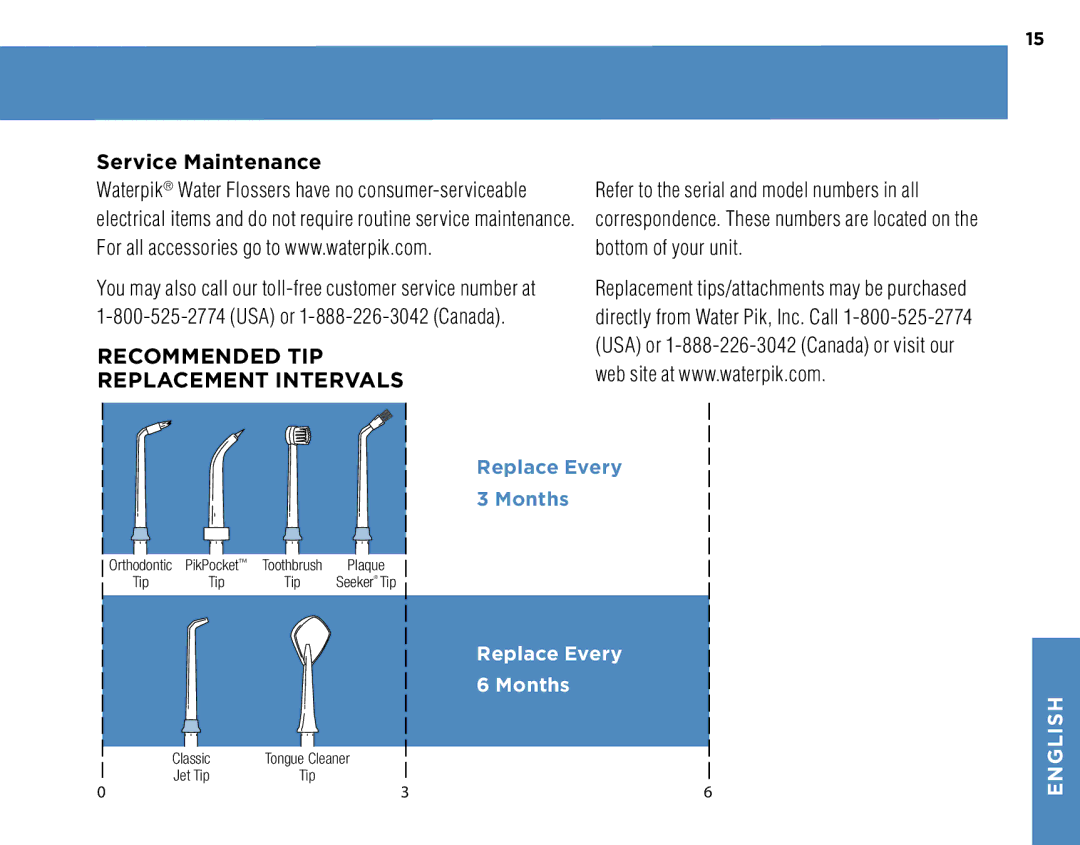 Waterpik Technologies WP-270, WP-260, WP-250, WP-300 manual Service Maintenance, Bottom of your unit 