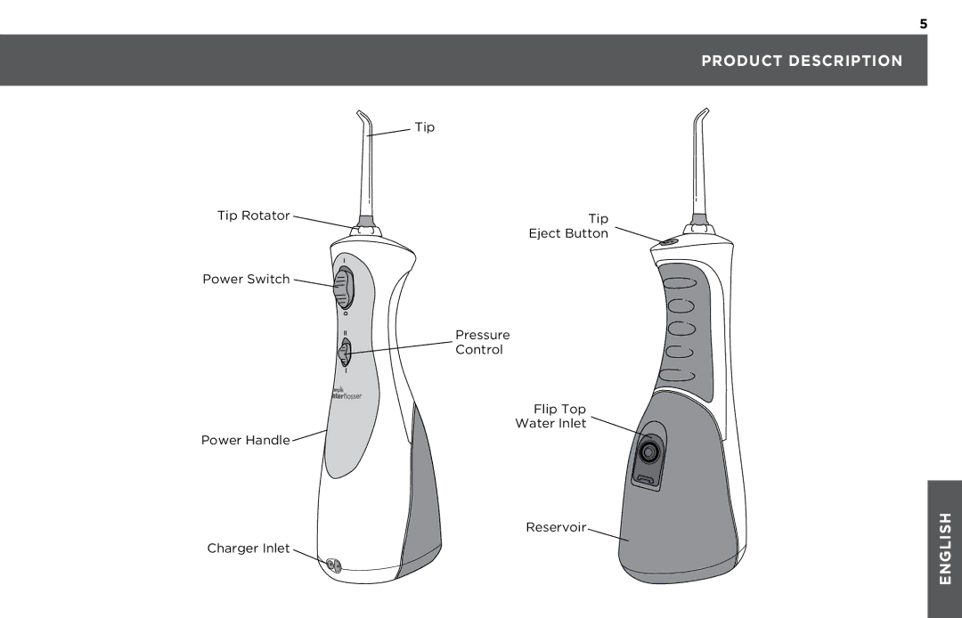 Waterpik Technologies WP-460, WP-440, WP-450 manual Product Description 