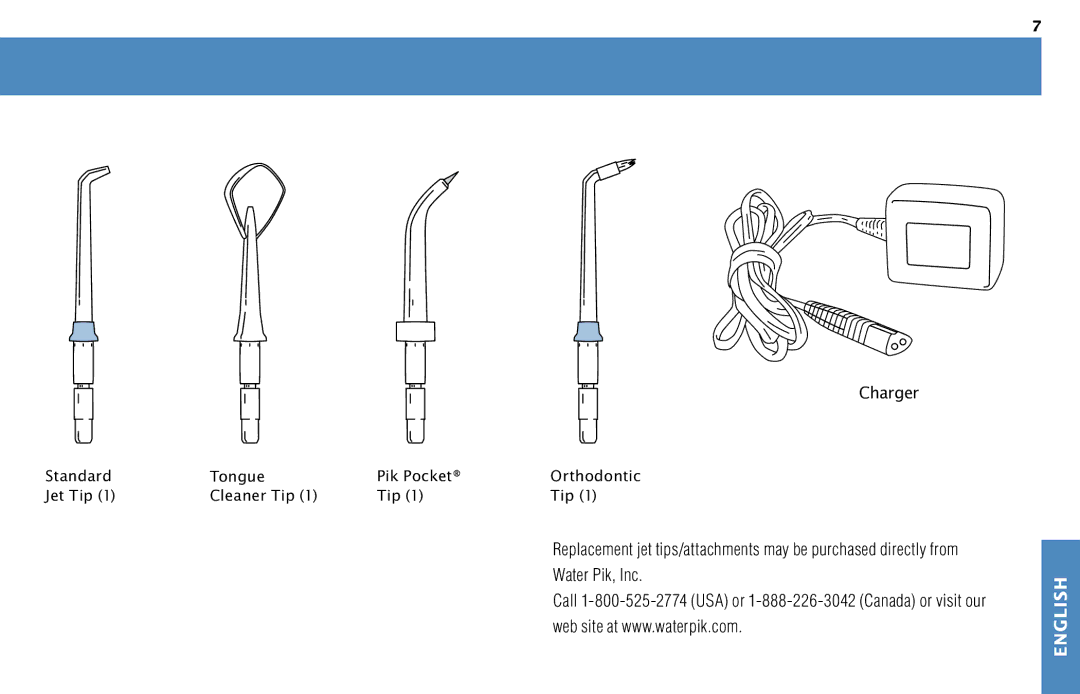 Waterpik Technologies WP-450 manual Charger 