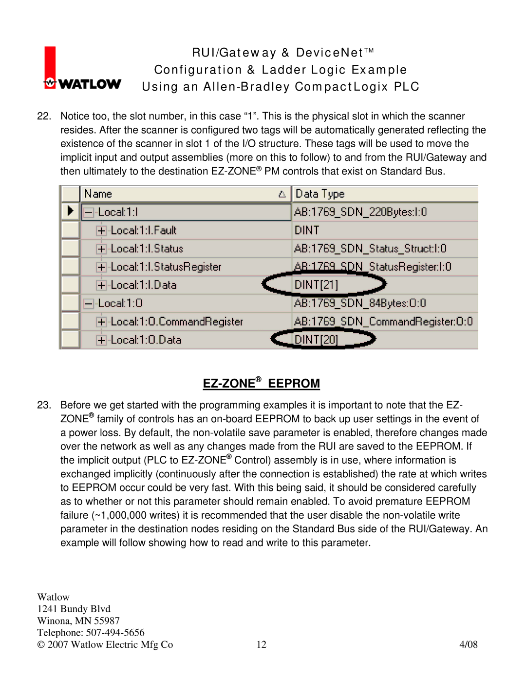 Watlow Electric Gateway & DeviceNet manual Ez-Zoneeeprom 