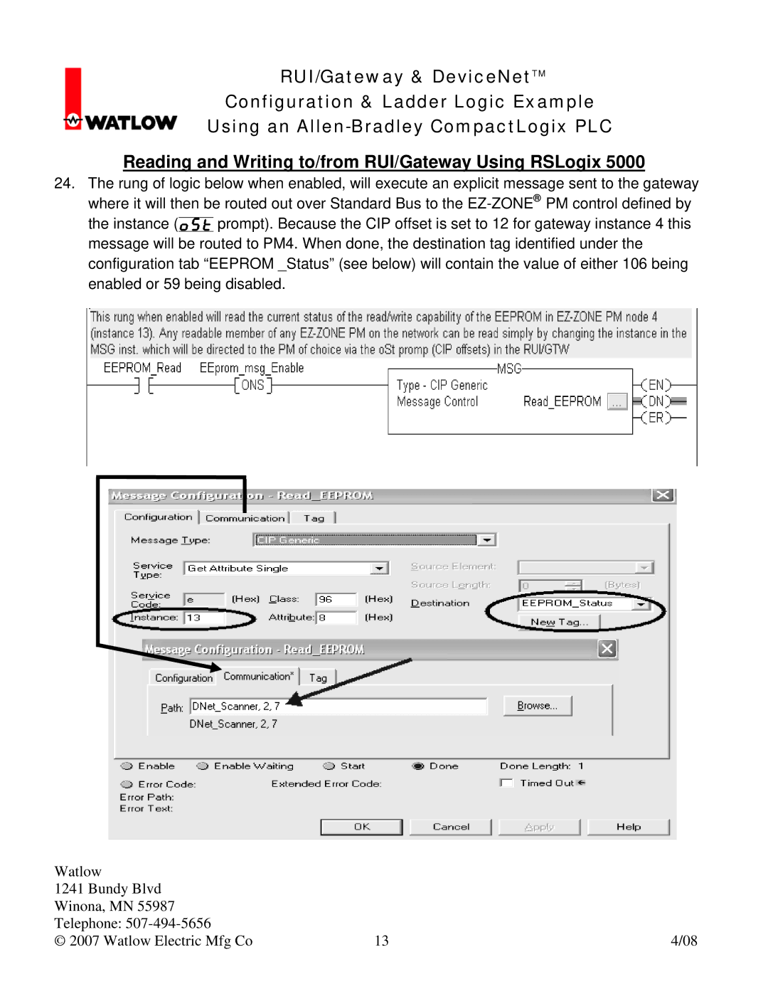 Watlow Electric Gateway & DeviceNet manual 