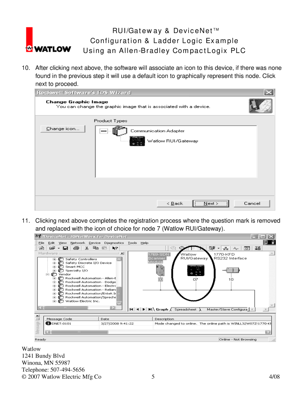 Watlow Electric Gateway & DeviceNet manual 