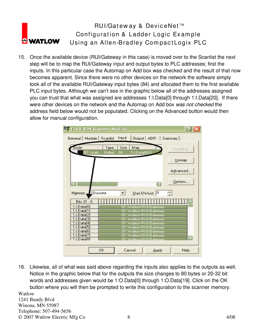 Watlow Electric Gateway & DeviceNet manual 