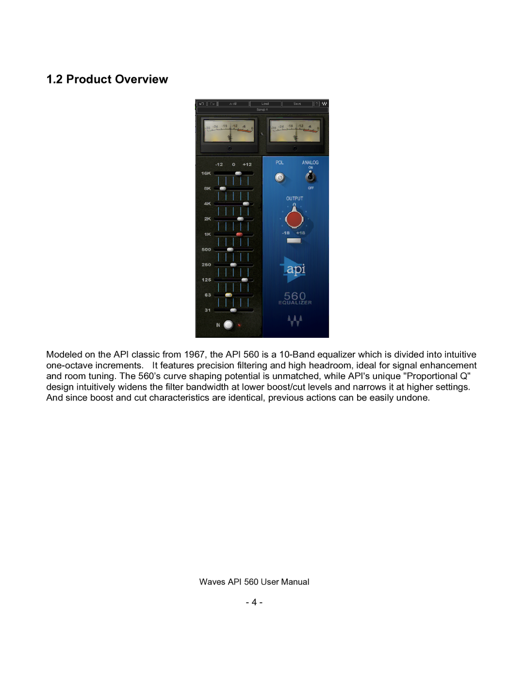 Waves API560 user manual Product Overview 