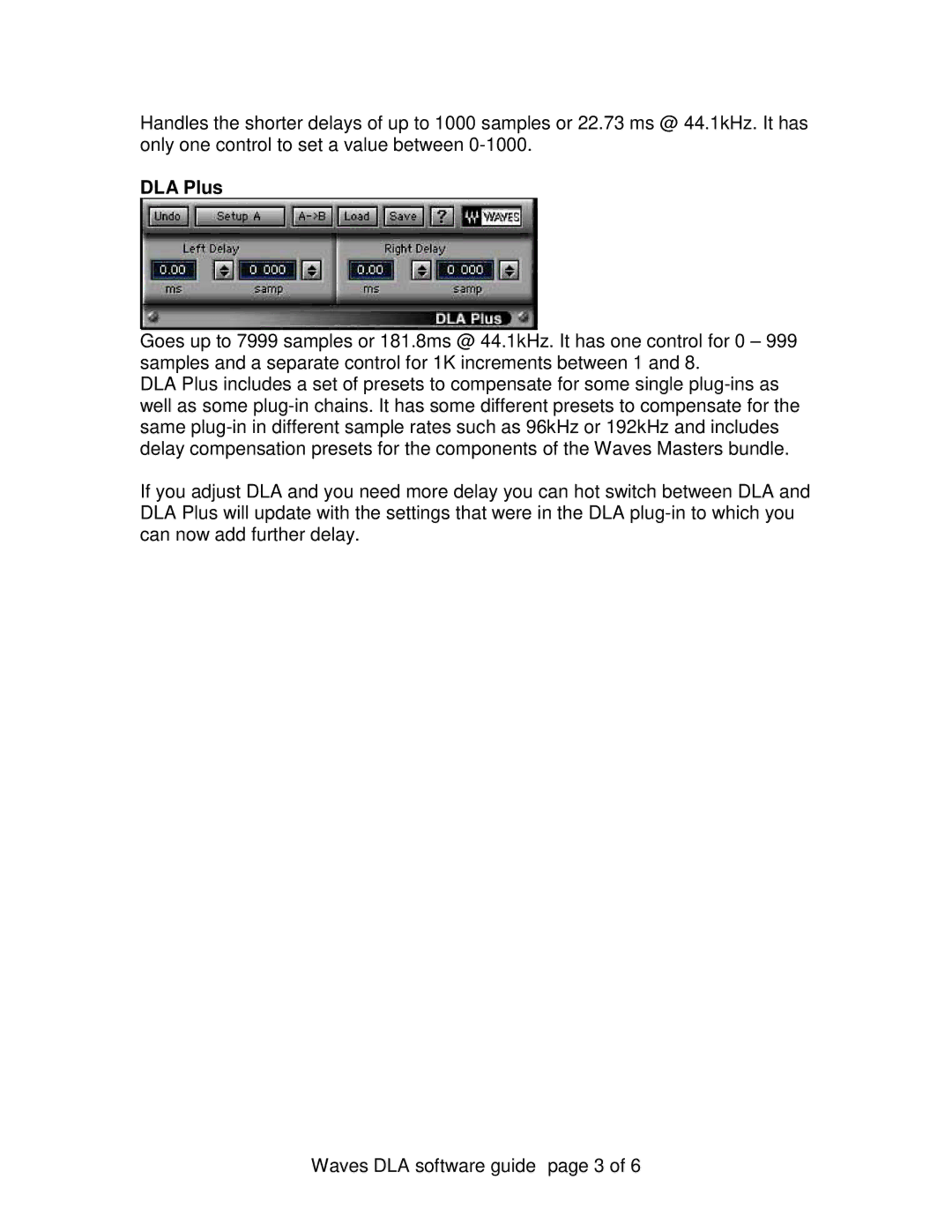 Waves manual DLA Plus 