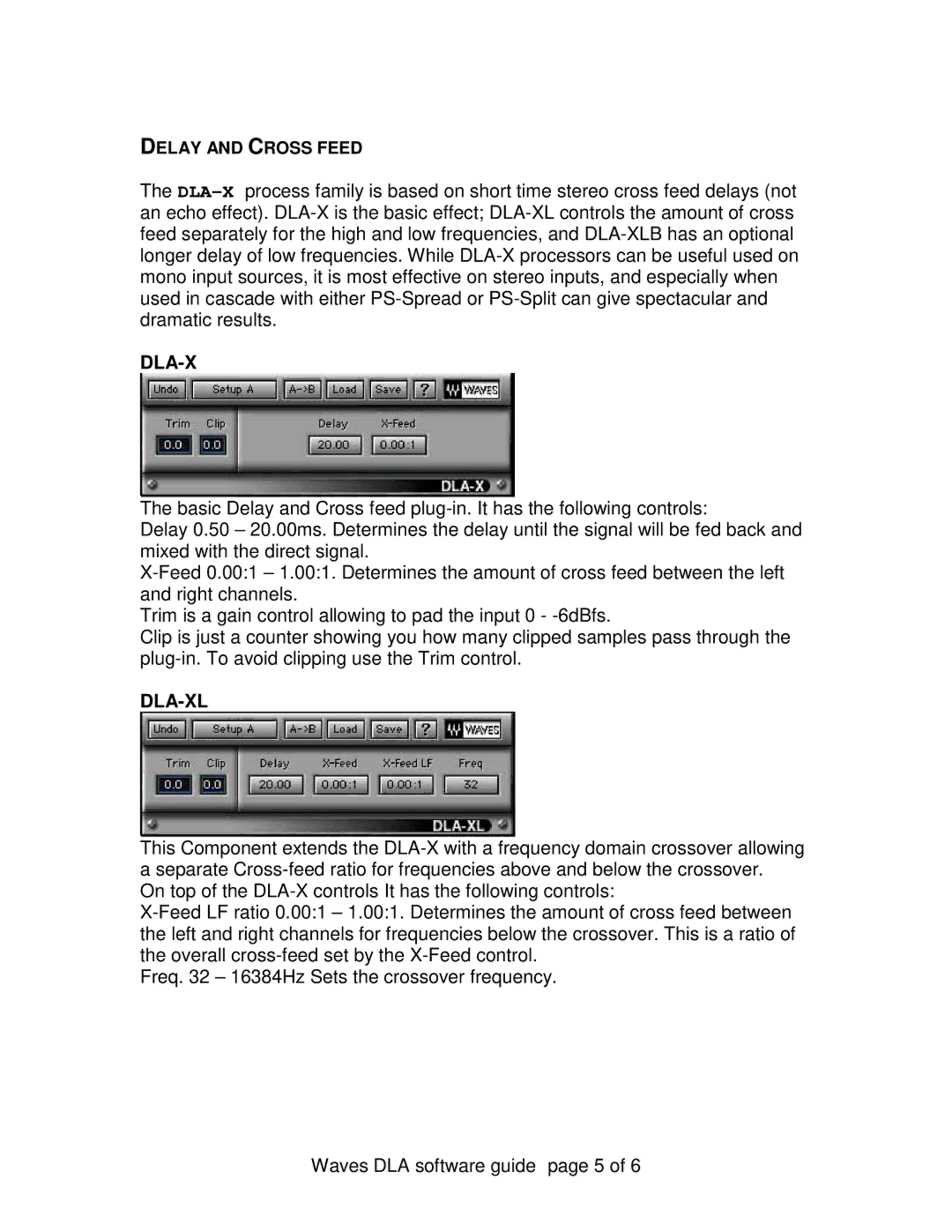 Waves DLA manual Dla-Xl 