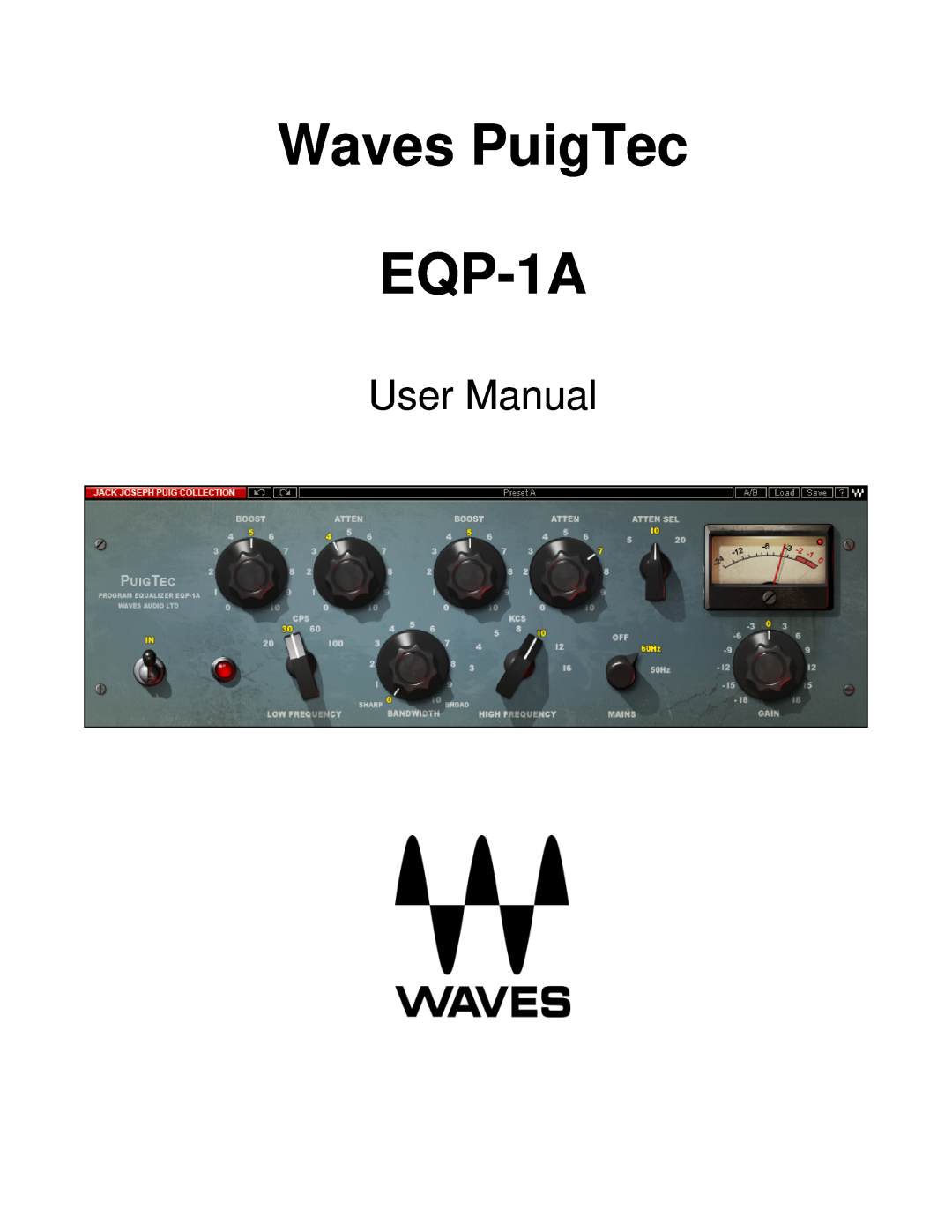 Waves EQP-1A user manual Waves PuigTec 