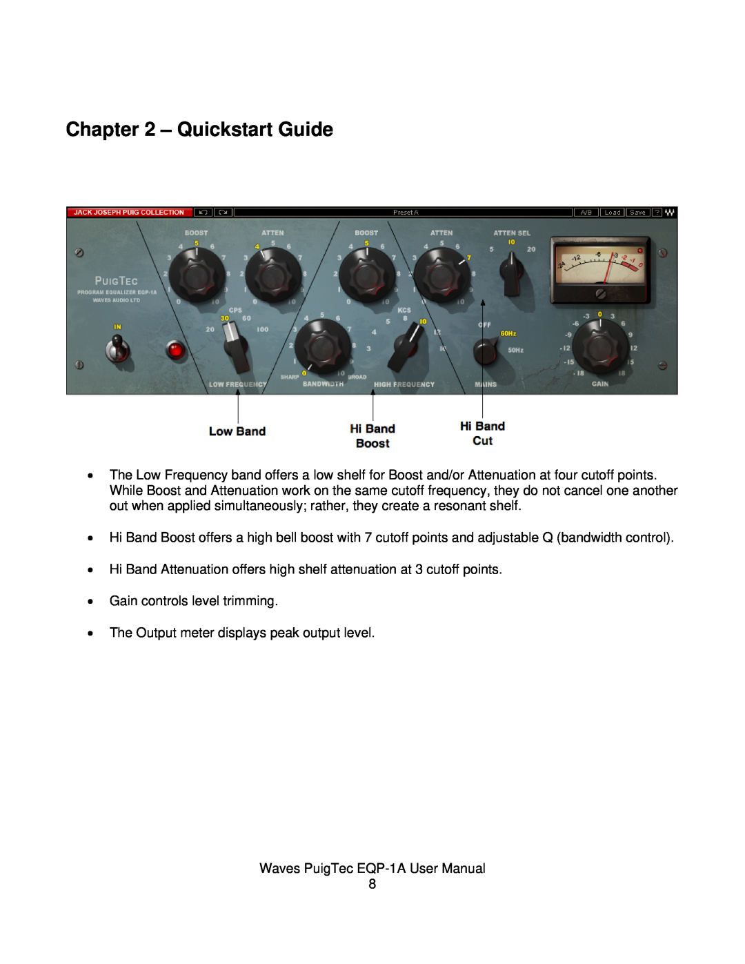 Waves EQP-1A user manual Quickstart Guide 