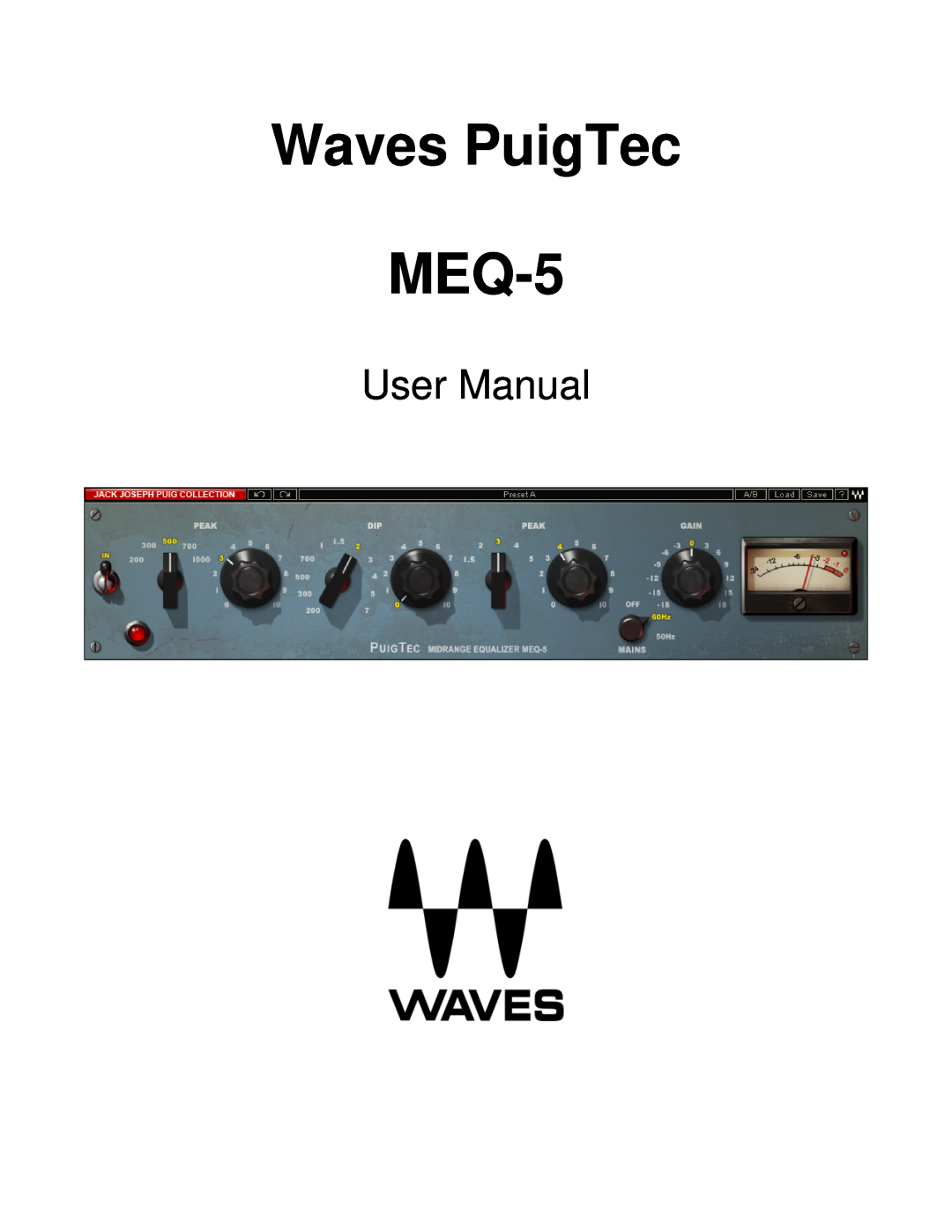 Waves MEQ-5 user manual Waves PuigTec 