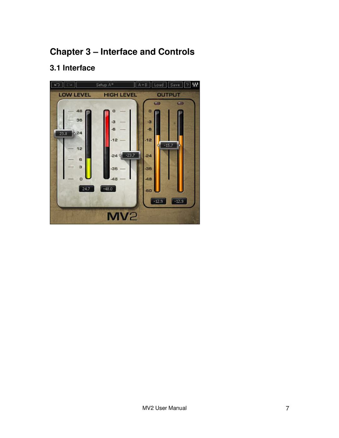 Waves MV2 user manual Interface and Controls 