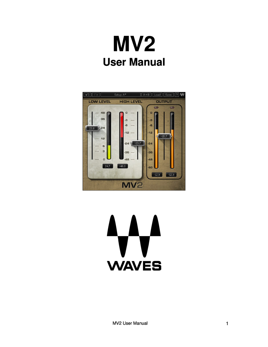 Waves user manual MV2 User Manual 