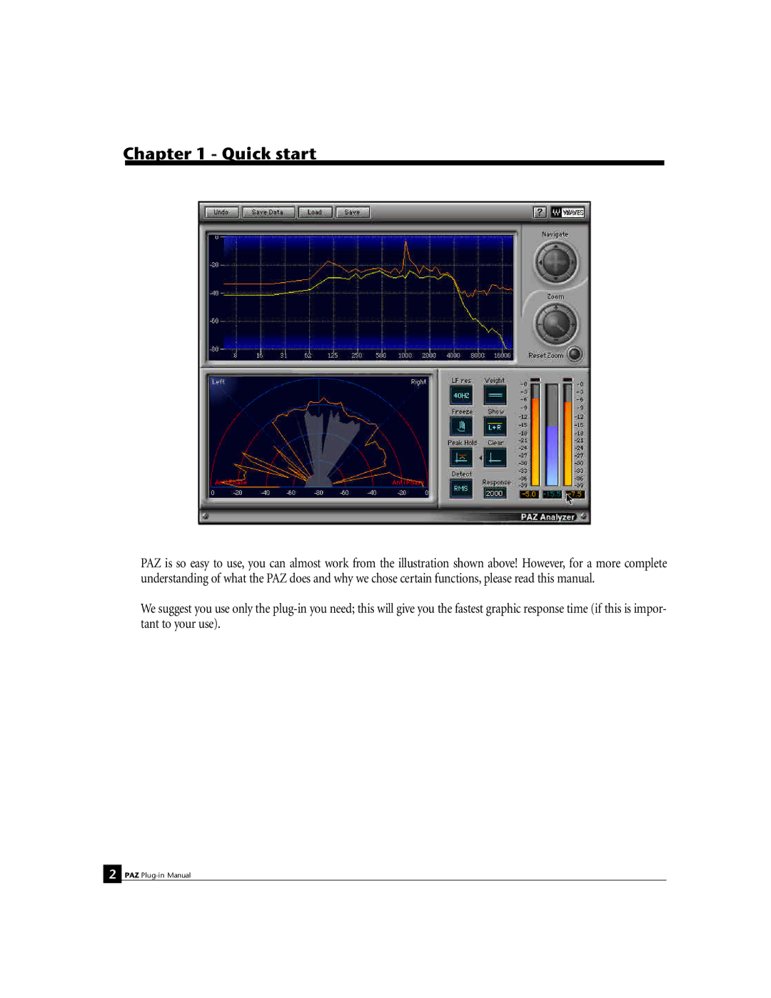 Waves PAZ manual Quick start 