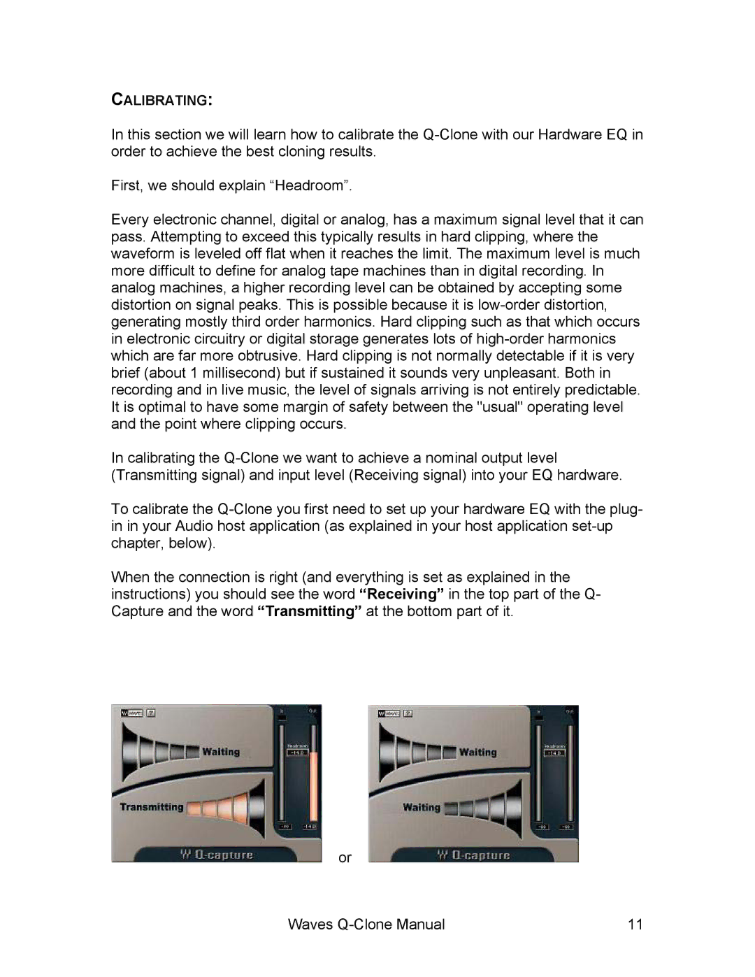Waves Q-Clone manual Calibrating 
