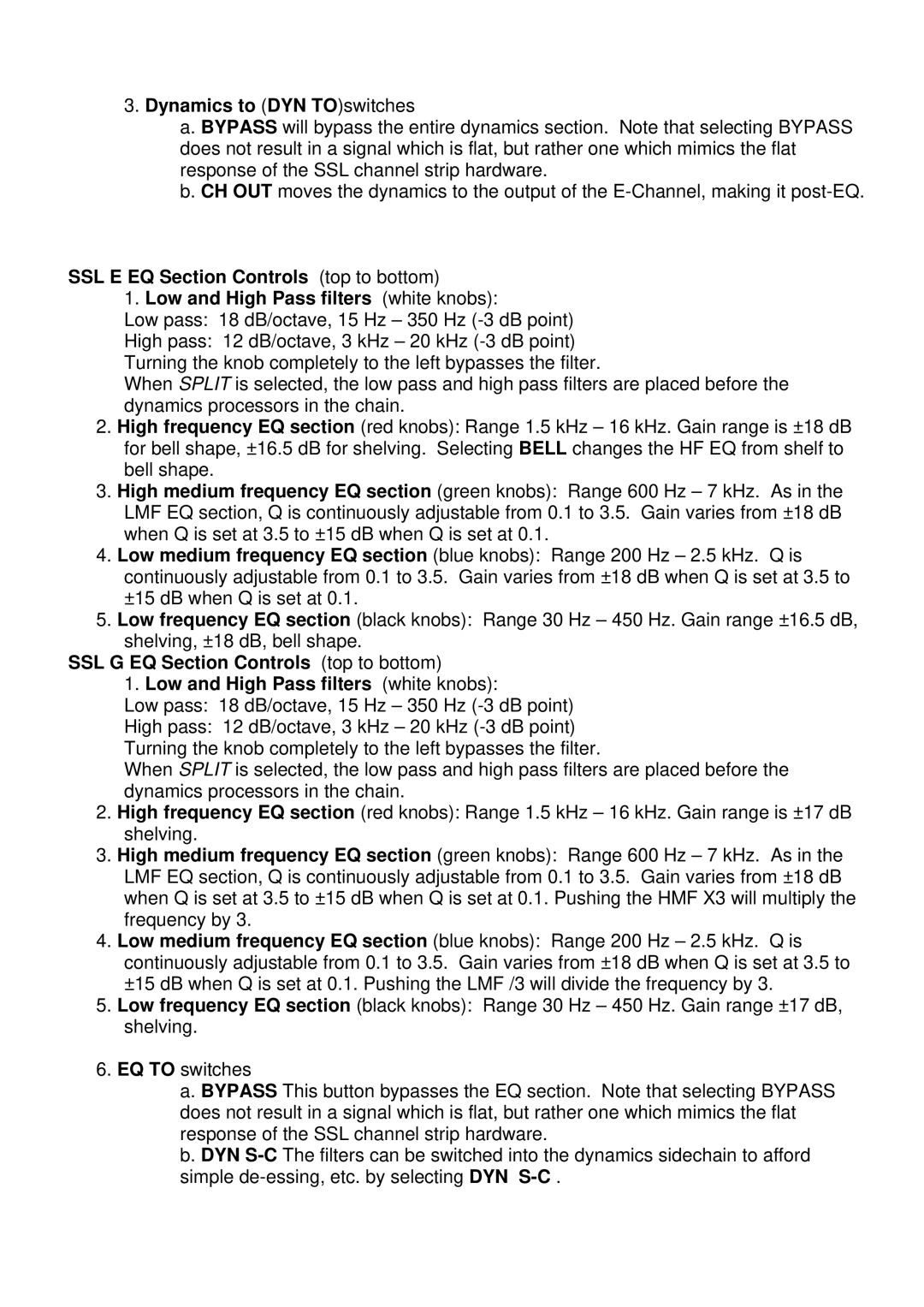 Waves SSL 4000 G, SSL 4000 E manual Dynamics to DYN TOswitches 