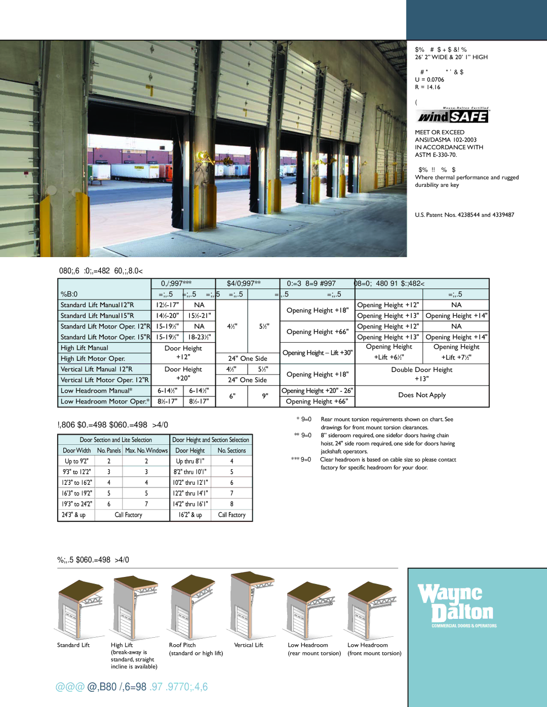 Wayne-Dalton 150 manual General Operating Clearances, Panel/Section Selection Guide, Track Selection Guide 