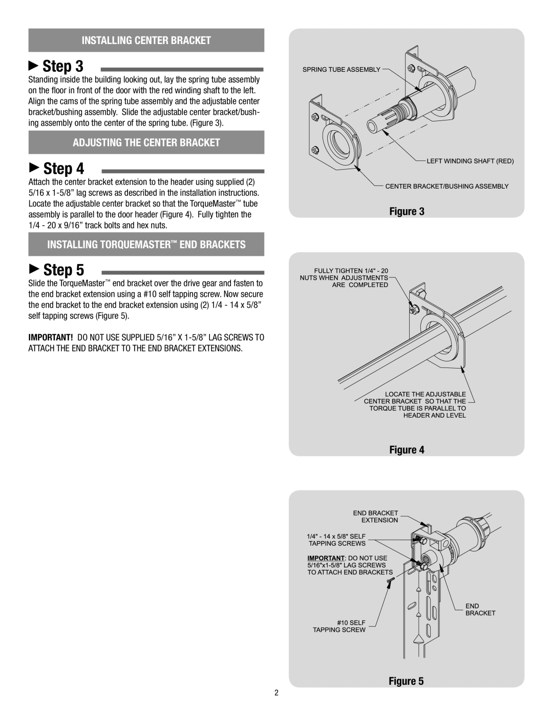 Wayne-Dalton 255081 installation manual Installing Center Bracket 