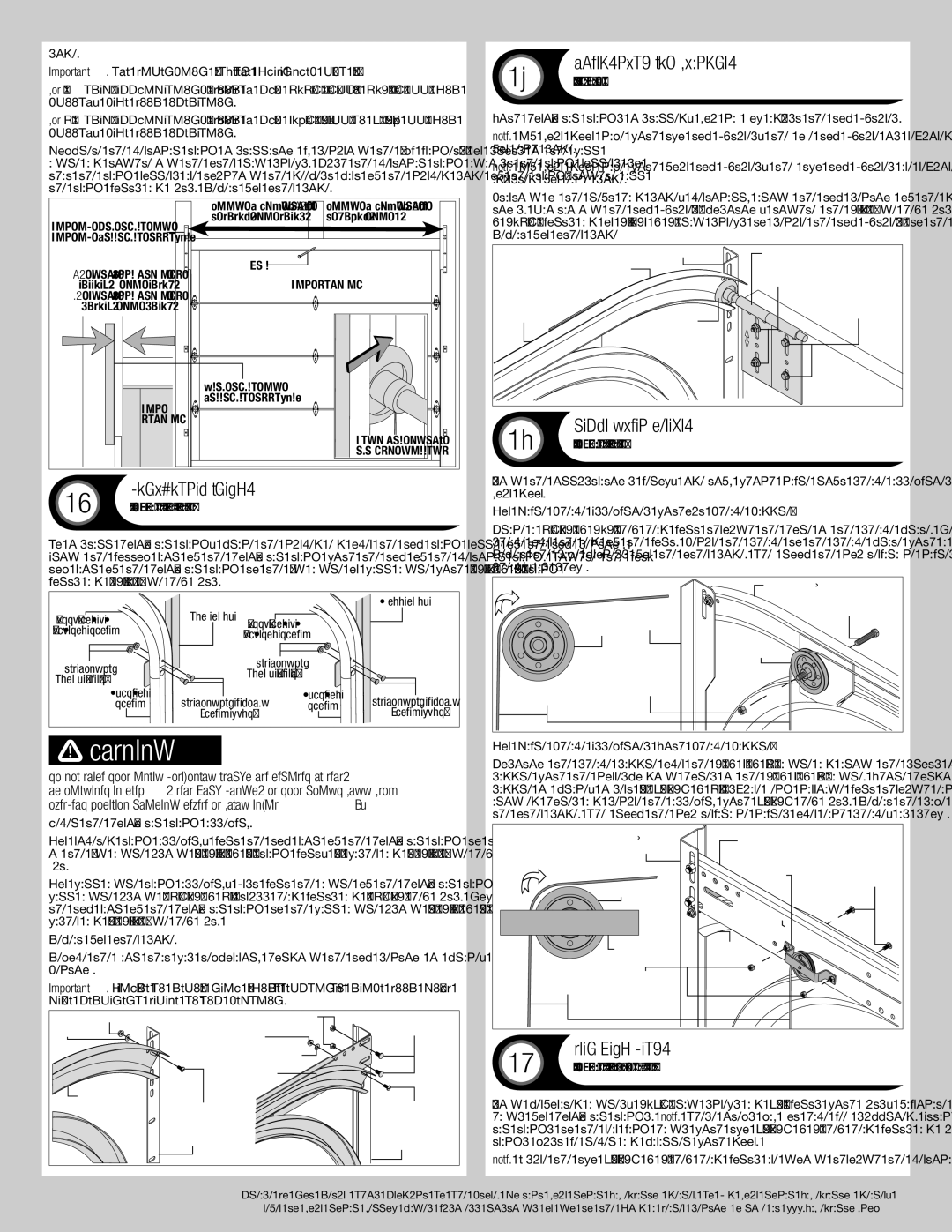 Wayne-Dalton 105/110, 310/311 installation instructions Horizontal Tracks, Cable Lift Sheaves, Rear Back Hangs 