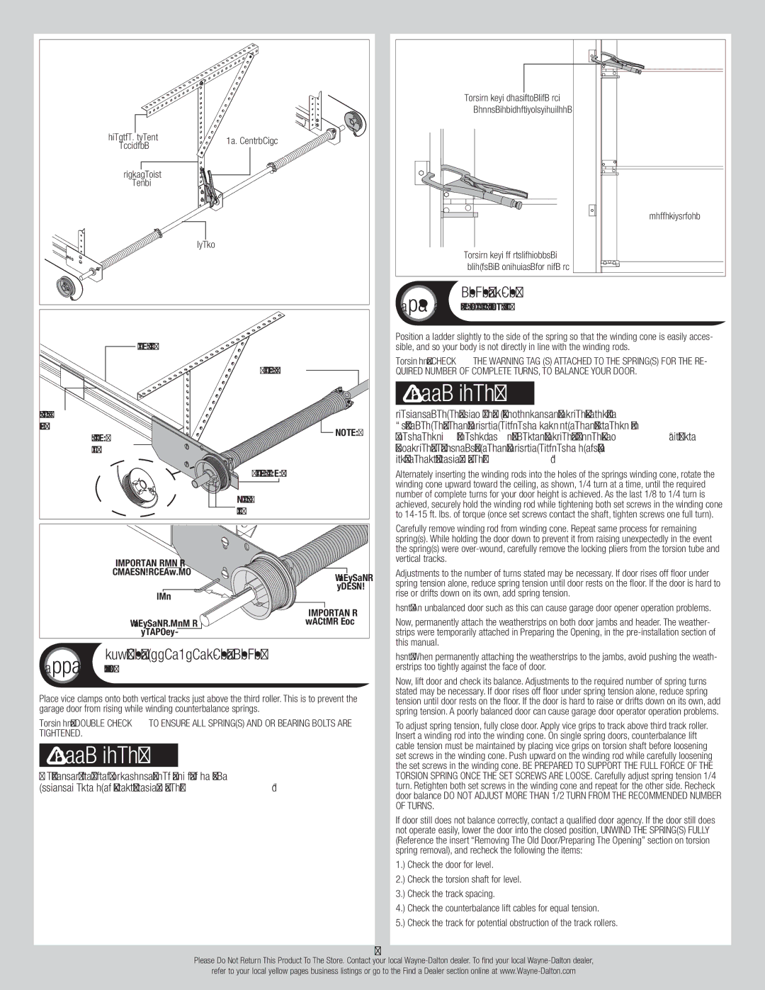 Wayne-Dalton 105/110, 310/311 installation instructions Winding Springs, Tools Vice Clamps 