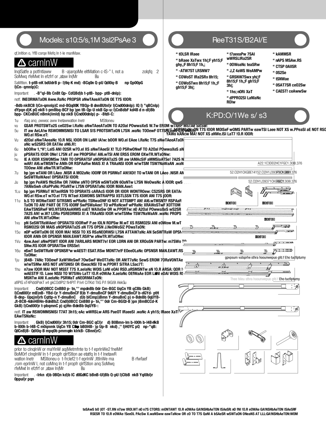 Wayne-Dalton 105/110, 310/311 installation instructions Important Safety Instructions Tools Required, Package Contents 