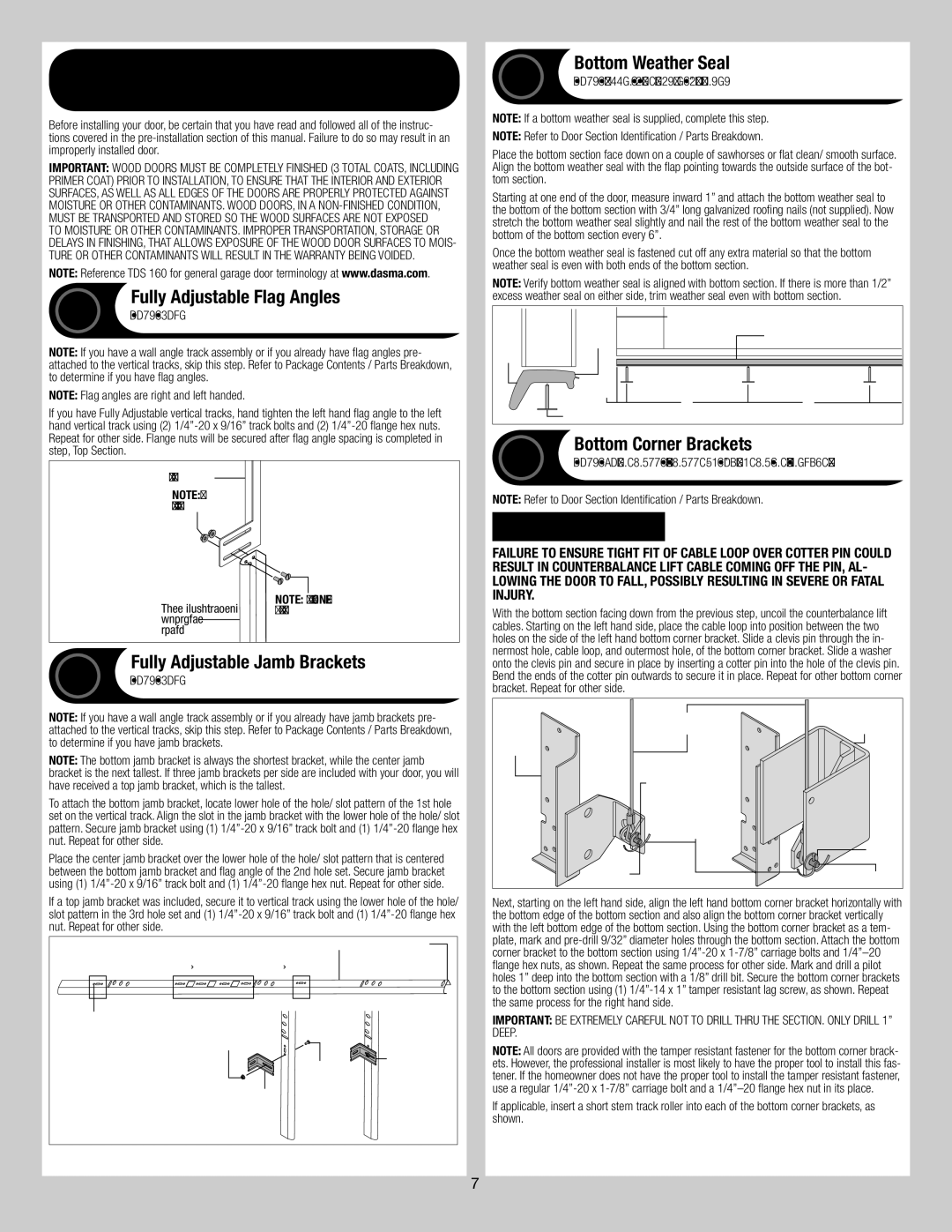 Wayne-Dalton 105/110, 310/311 installation instructions 