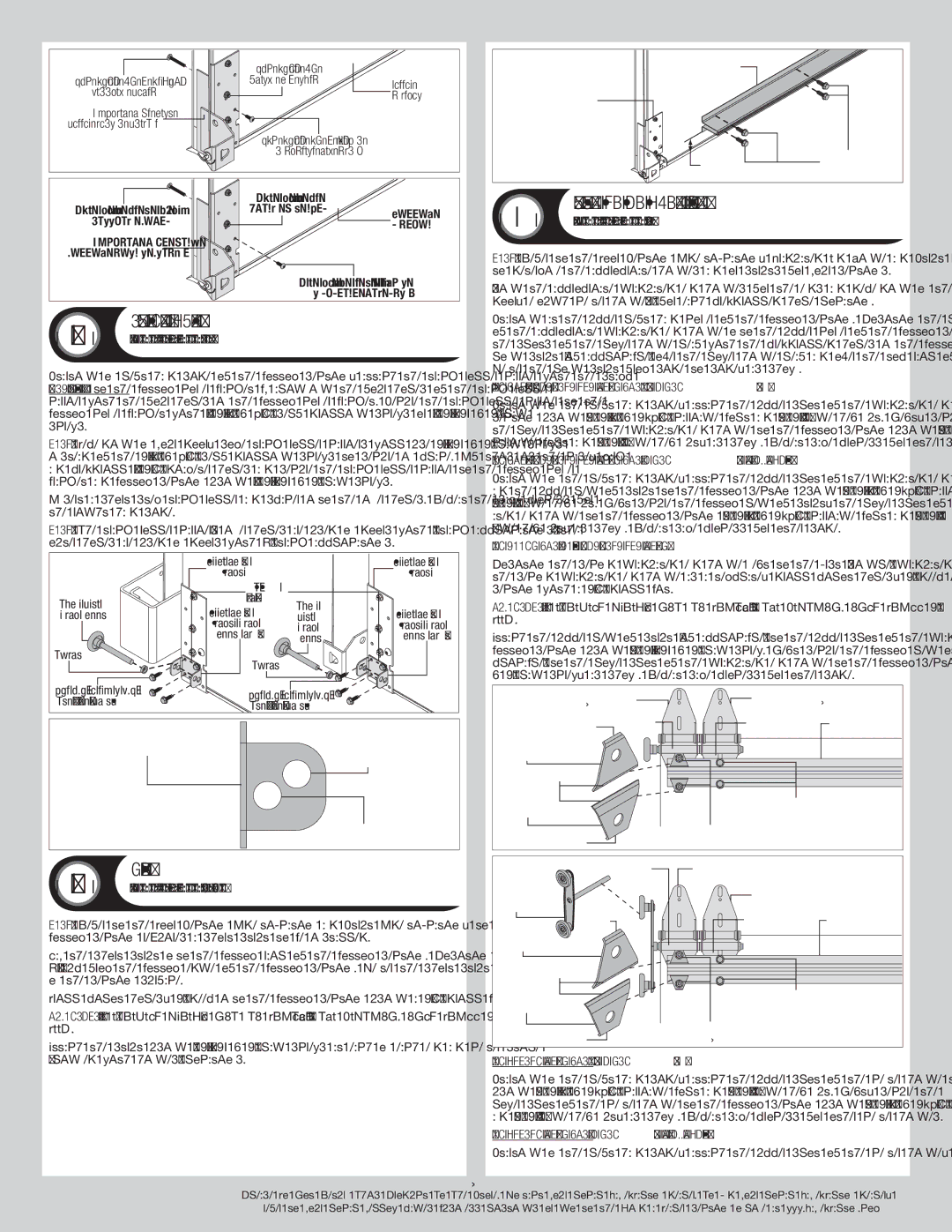 Wayne-Dalton 310/311, 105/110 installation instructions Graduated End And Center Hinges, Track Roller Carriers, Strutting 