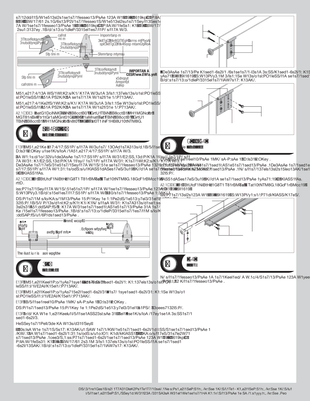 Wayne-Dalton 105/110, 310/311 Half Center Hinges, Top Fixtures, Bottom Section, Follow the corresponding steps below 