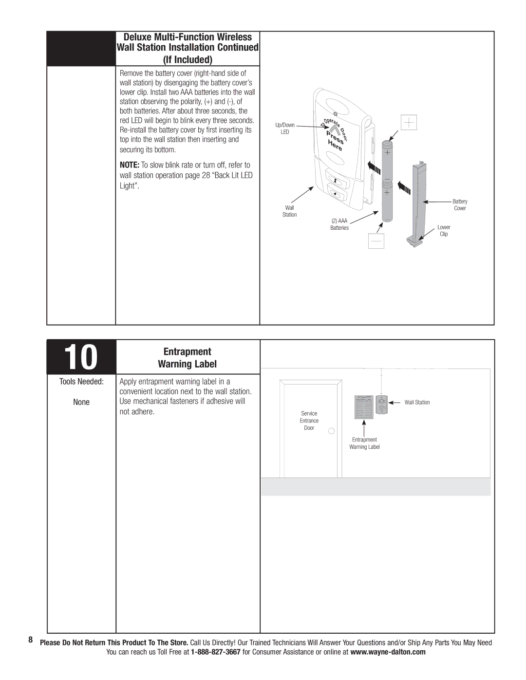 Wayne-Dalton 3324B-Z installation instructions Entrapment, Apply entrapment warning label in a, Not adhere 