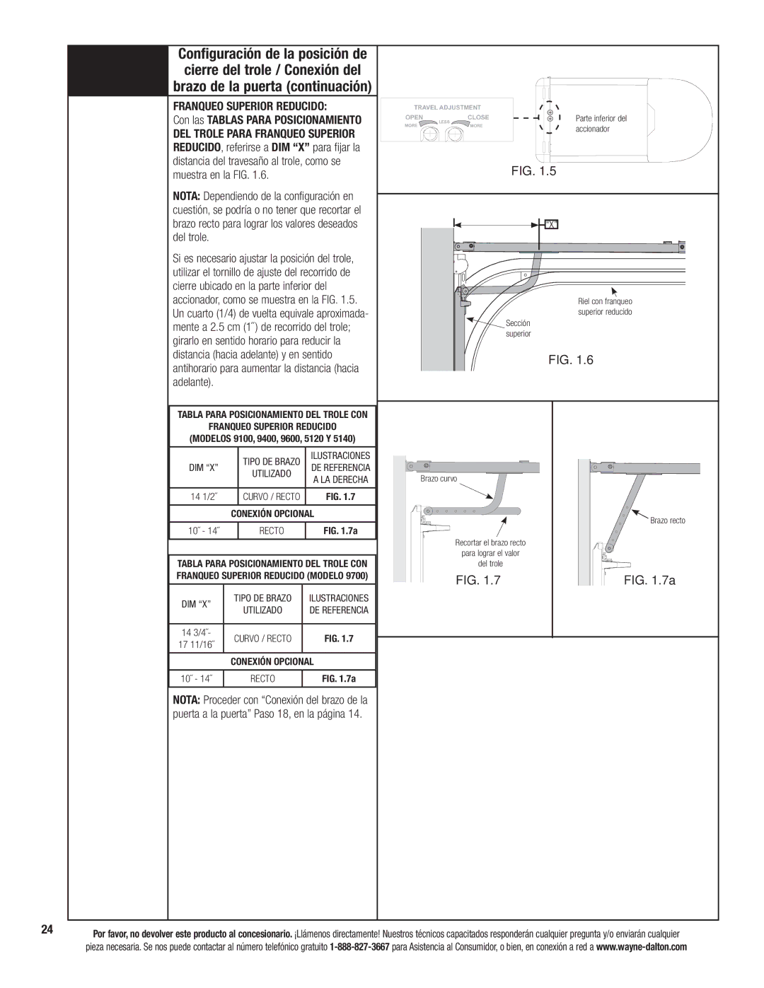 Wayne-Dalton 3324B-Z installation instructions Franqueo Superior Reducido, Conexión Opcional 