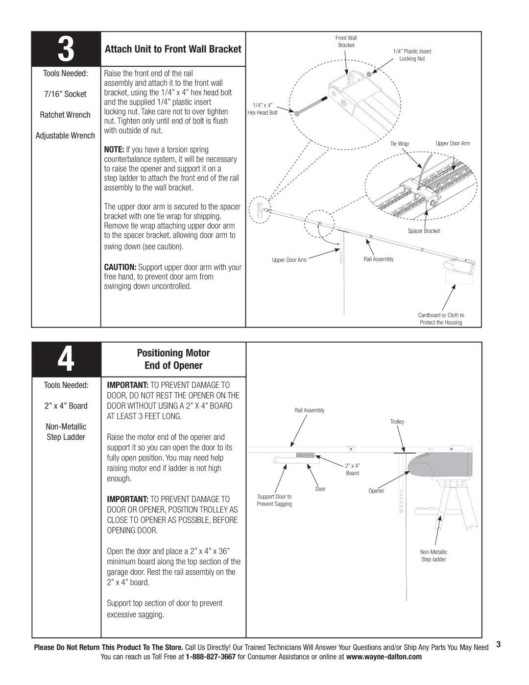 Wayne-Dalton 3324B-Z Positioning Motor, End of Opener, Attach Unit to Front Wall Bracket, AT Least 3 Feet Long 