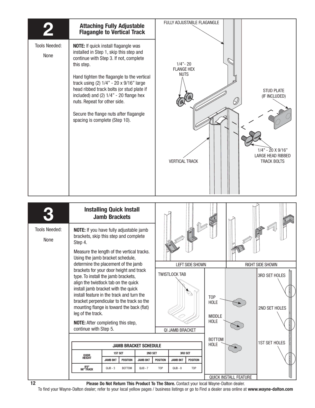 Wayne-Dalton 341785 installation instructions Attaching Fully Adjustable 