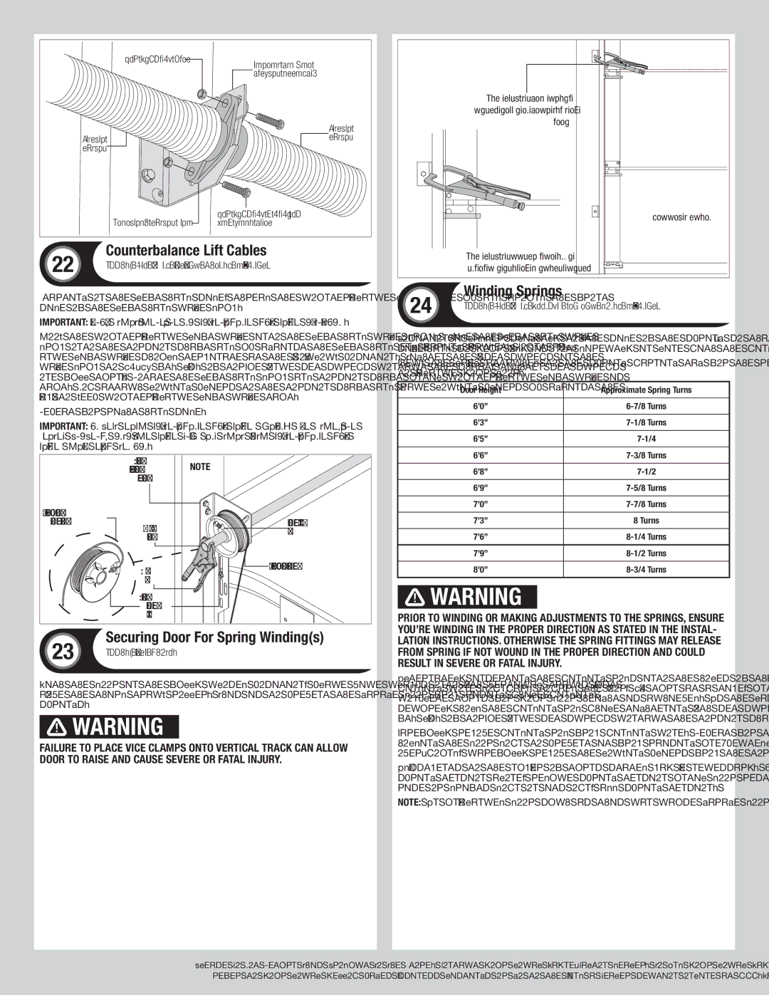 Wayne-Dalton 346919 installation instructions Winding Springs, Tools Vice Clamps 