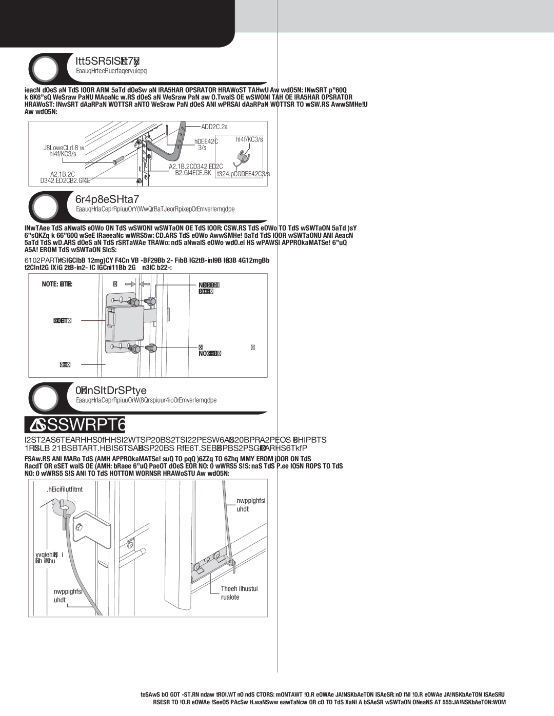 Wayne-Dalton 346919 installation instructions Door Arm Hookup, Inside Lock, Pull Down Rope 