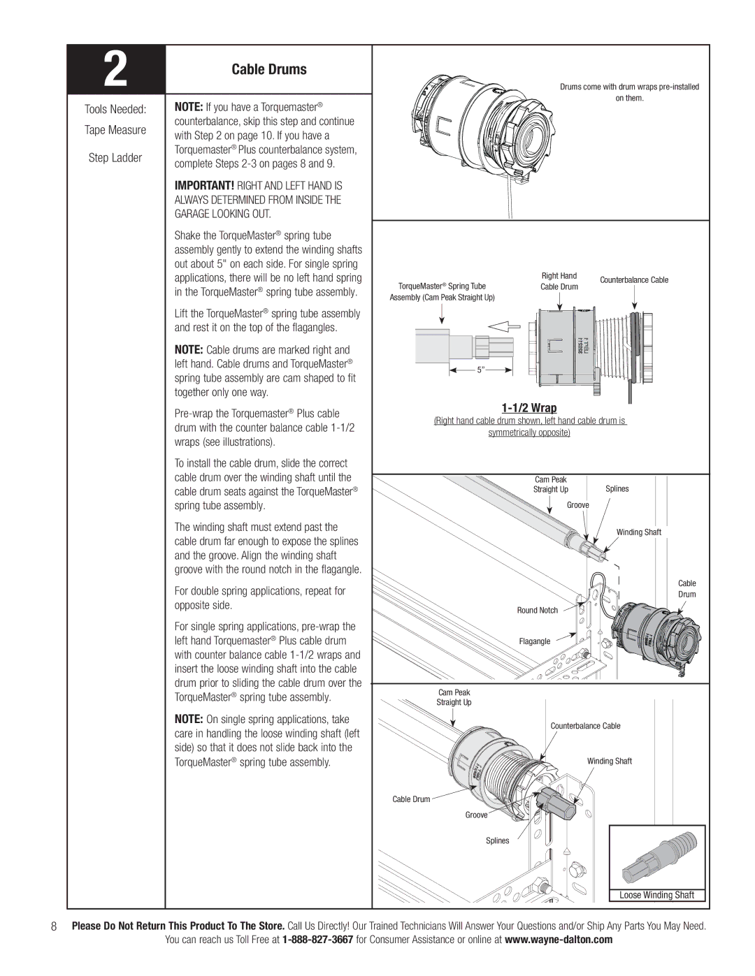 Wayne-Dalton 3790-Z installation instructions Cable Drums 