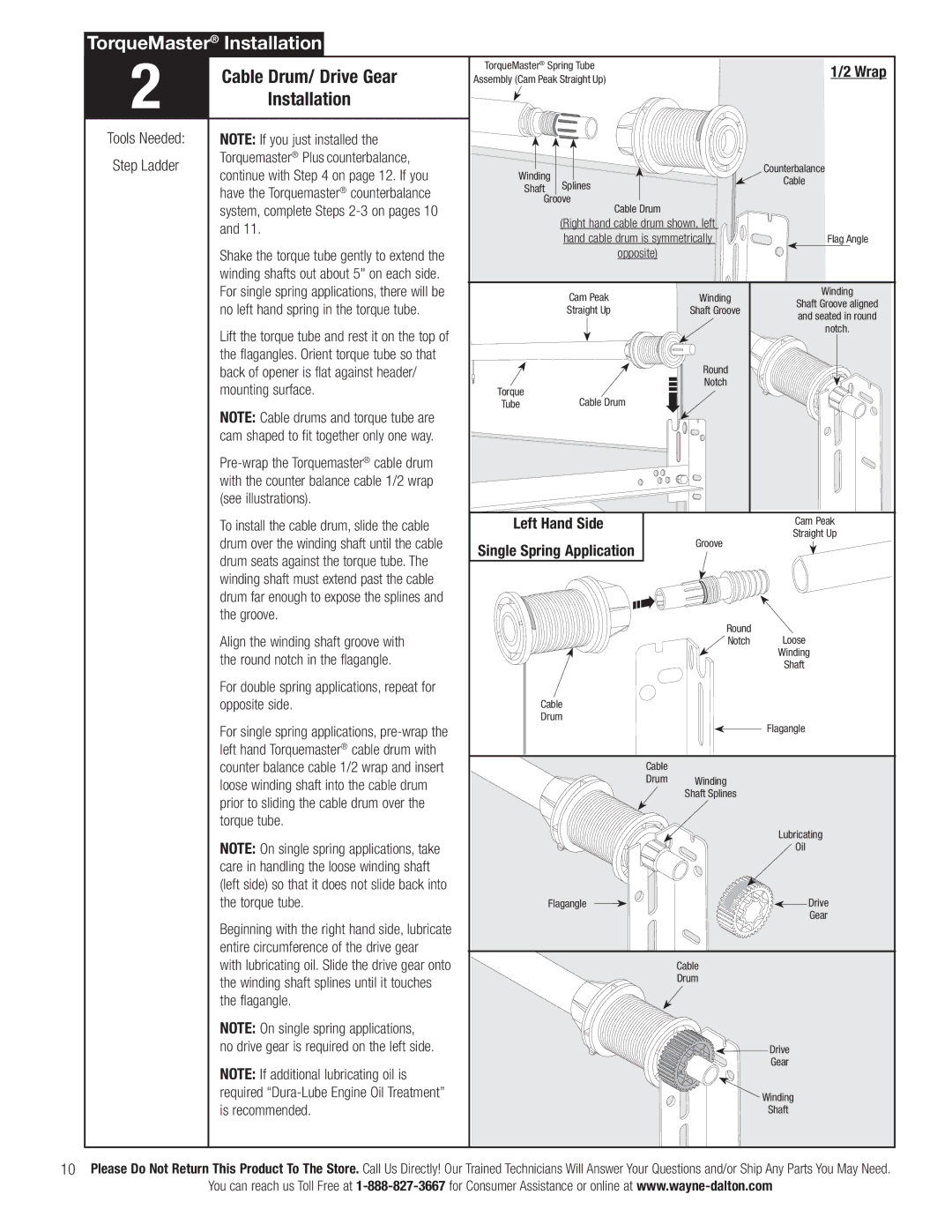 Wayne-Dalton 3790-Z installation instructions Cable Drum/ Drive Gear, Installation 