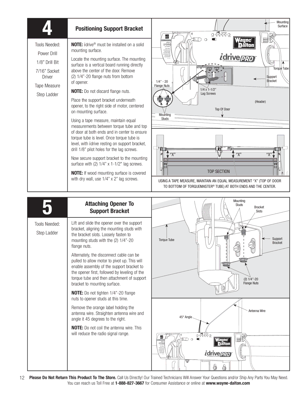 Wayne-Dalton 3790-Z installation instructions Positioning Support Bracket, Attaching Opener To 